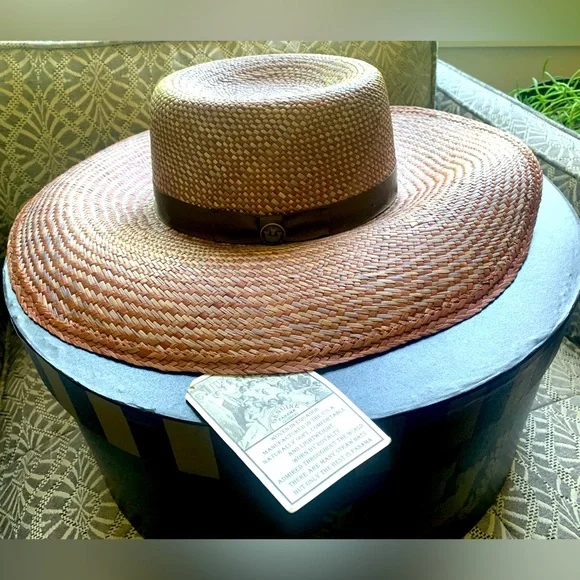 Goorin Bros. King of the West Straw Hat Size Large 7 1/4–7 3/8 + Hat Box - Picture 5 of 13